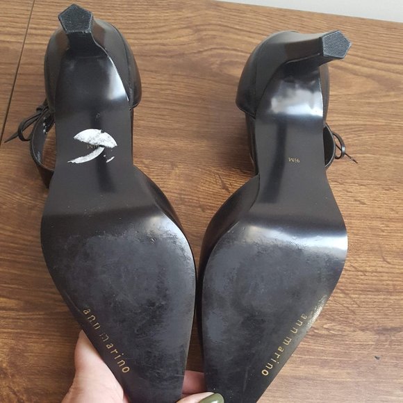 Ann Marino Black Heels with Ankle Strap 9.5M - Picture 6 of 7
